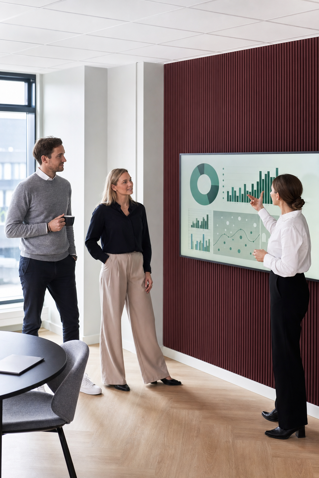 NORDIQ TEK team collaborating in a modern Scandinavian office in Kolding