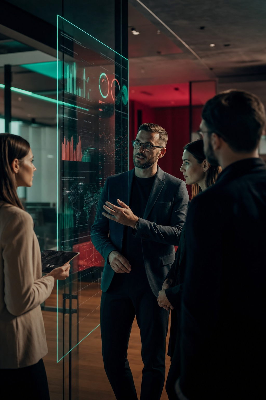 Strategic digital marketing planning with vertical data visualization display