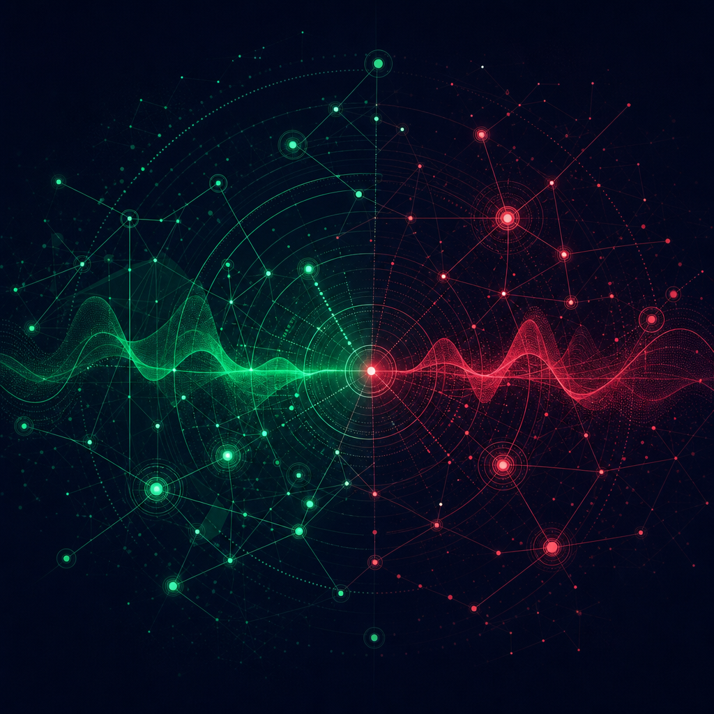 Abstract market signal network visualization
