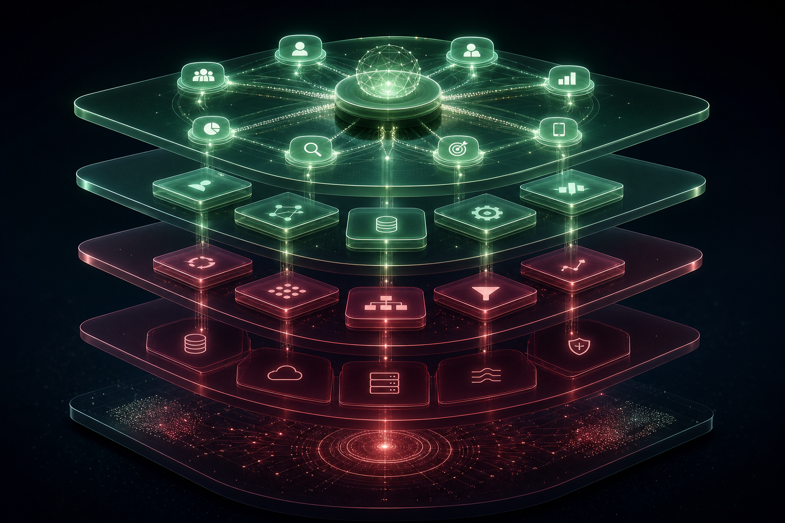 Layered marketing technology infrastructure architecture